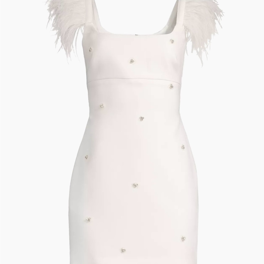LIKELY Cameron Feather & Crystal Mini Dress